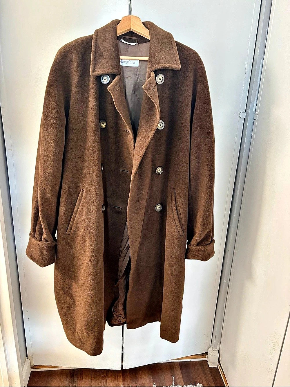 MaxMara Brown Wool & Cashmere Pea Coat